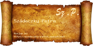 Szádeczky Petra névjegykártya