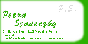 petra szadeczky business card